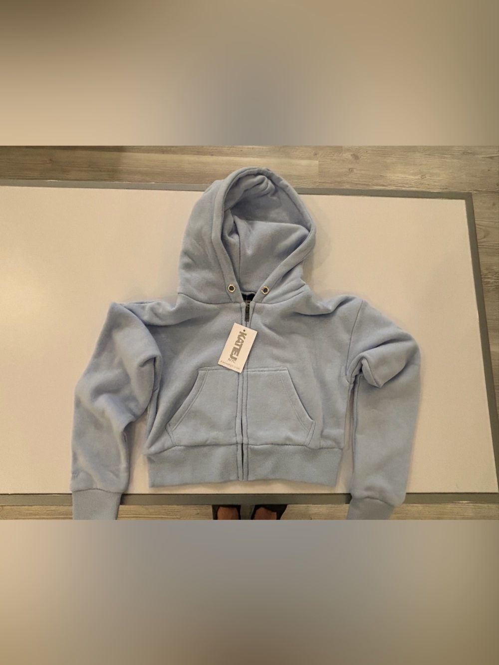 Katie J NYC Light Blue Kids Zip Hoodie